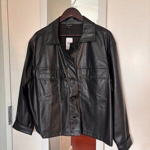 Oversized Pleather Shacket (NWT) 1X